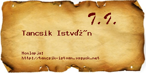Tancsik István névjegykártya